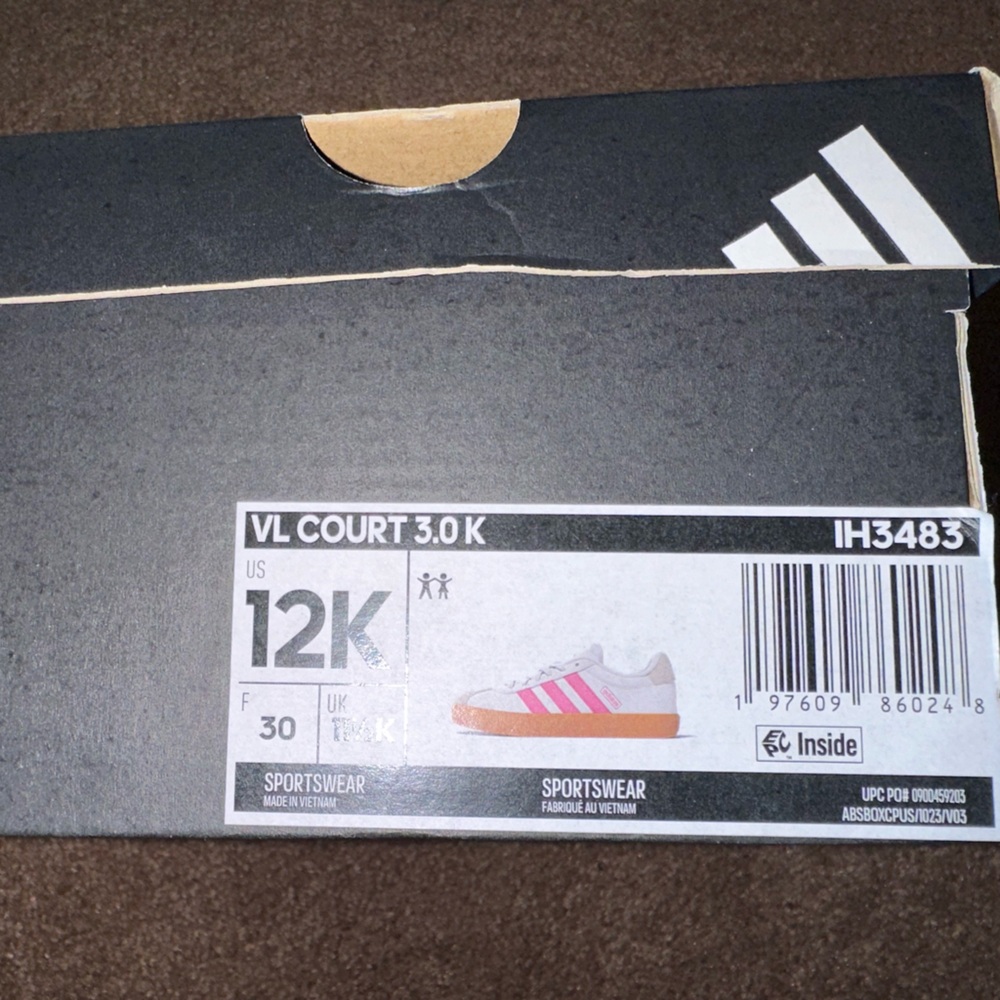adidas Kids Shoes in White and Pink - Picture 7 of 7